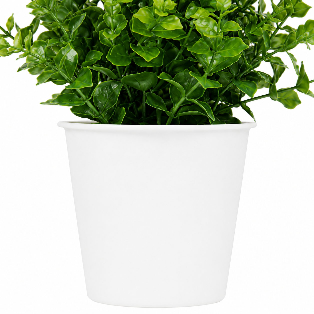 Tradingcove Artificial Greenery Potted Plant in White Plastic Pot