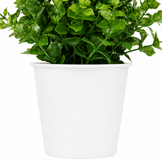 Tradingcove Artificial Greenery Potted Plant in White Plastic Pot