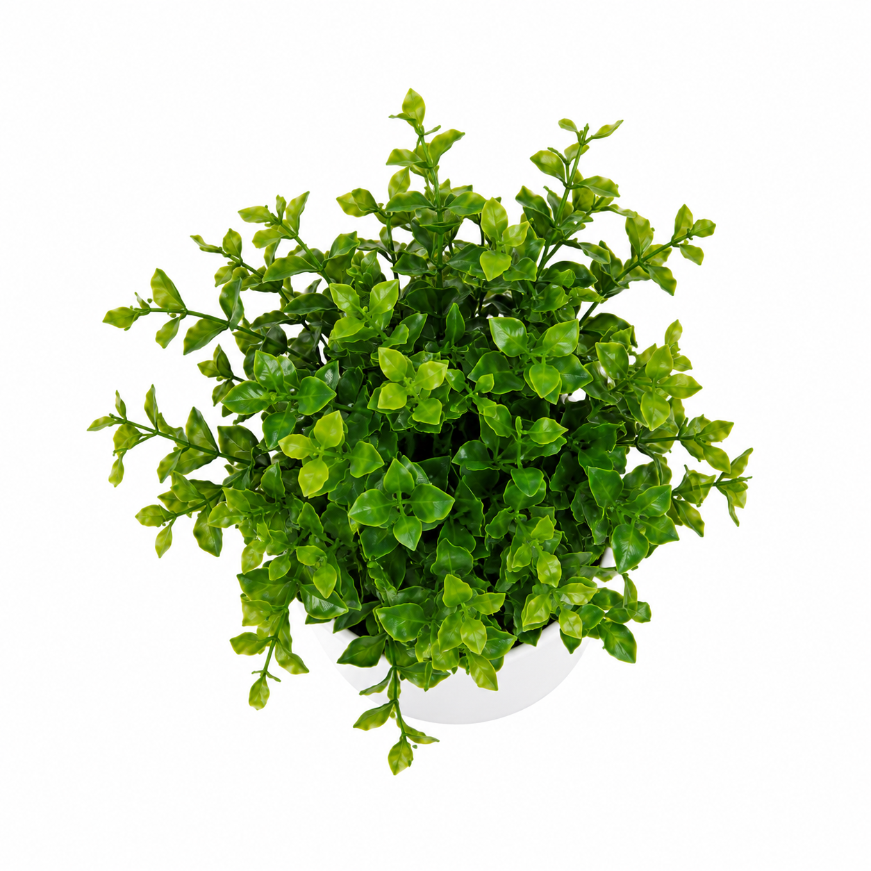 Tradingcove Artificial Greenery Potted Plant in White Plastic Pot