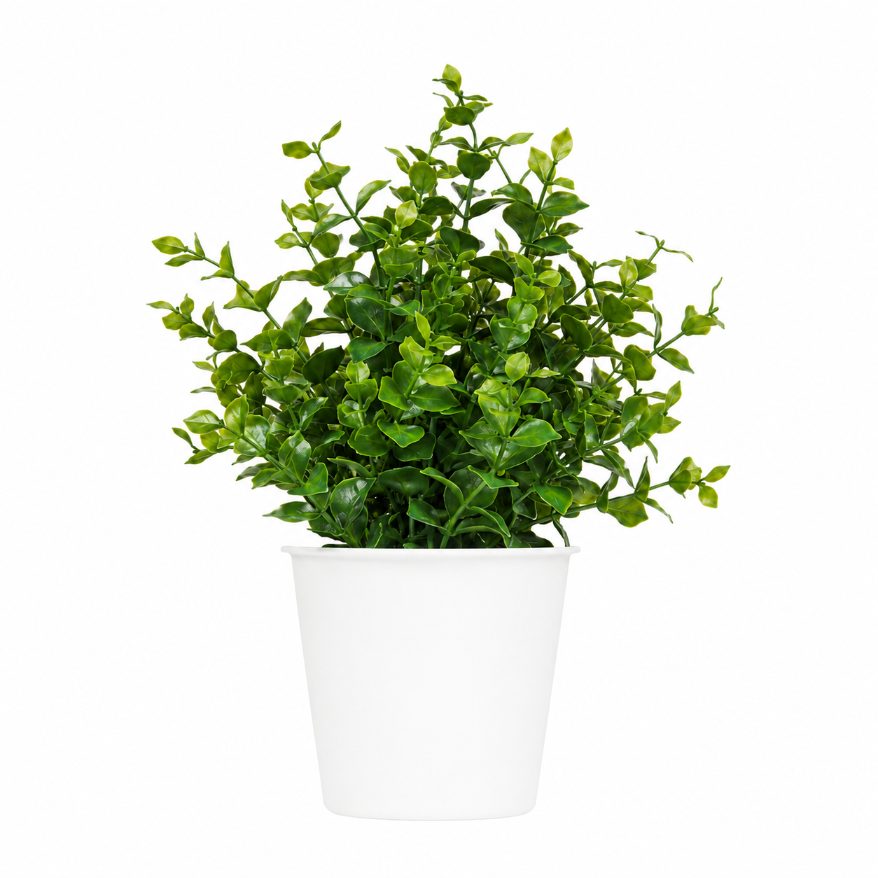 Tradingcove Artificial Greenery Potted Plant in White Plastic Pot