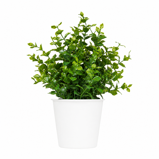 Tradingcove Artificial Greenery Potted Plant in White Plastic Pot
