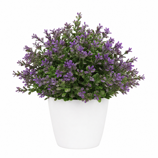 Tradingcove Artificial Lavender Potted Plant with Plastic Pot